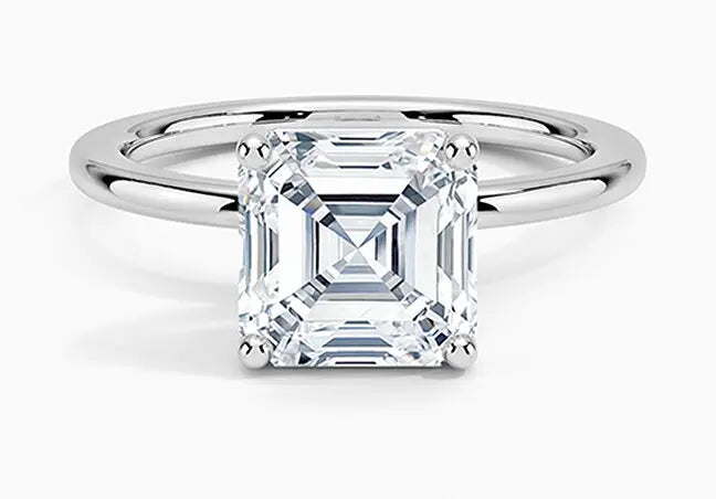 Asscher cut diamond ring