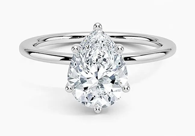 Pear cut diamond ring