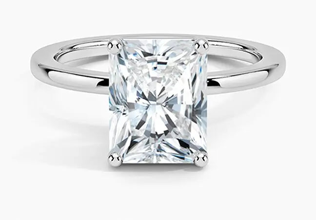 Radiant cut diamond ring